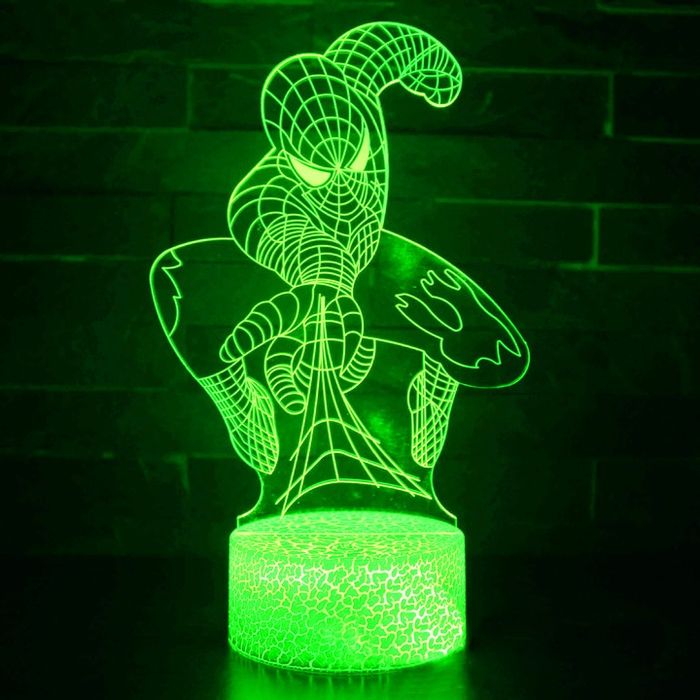Lampka 3d Nocna Led Usb + Pilot Piłka Spider-man