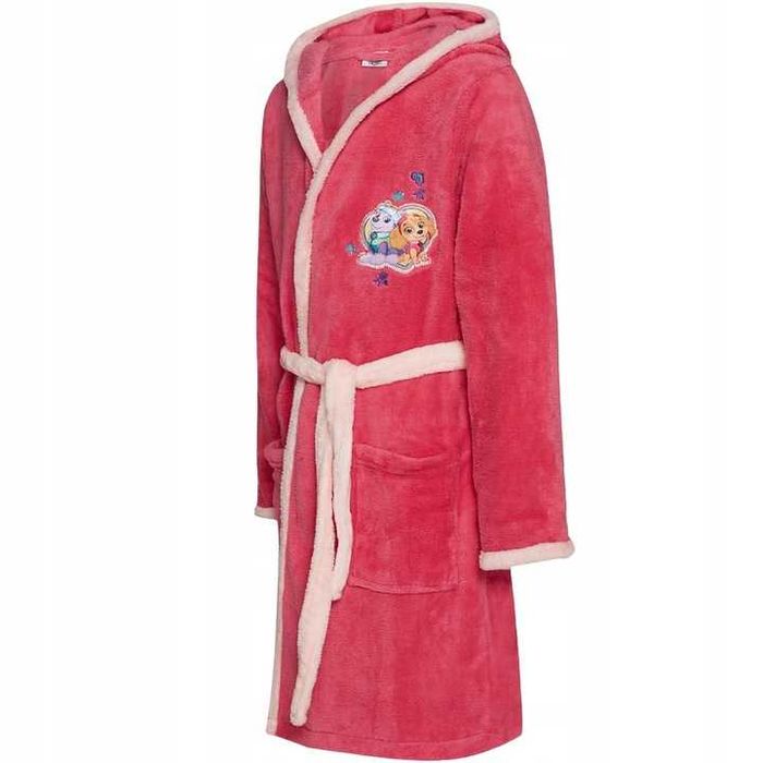 Ciepły różowy szlafrok dziecięcy Psi Patrol 98 - 104 cm