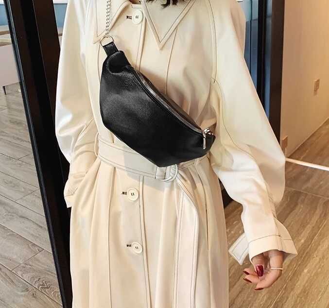 Жіноча женская белая черная сумка сумочка бананка месенджер на груди