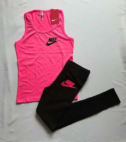 Komplet sportowy nowy Nike koszulka bokserka damska + legginsy roz. M