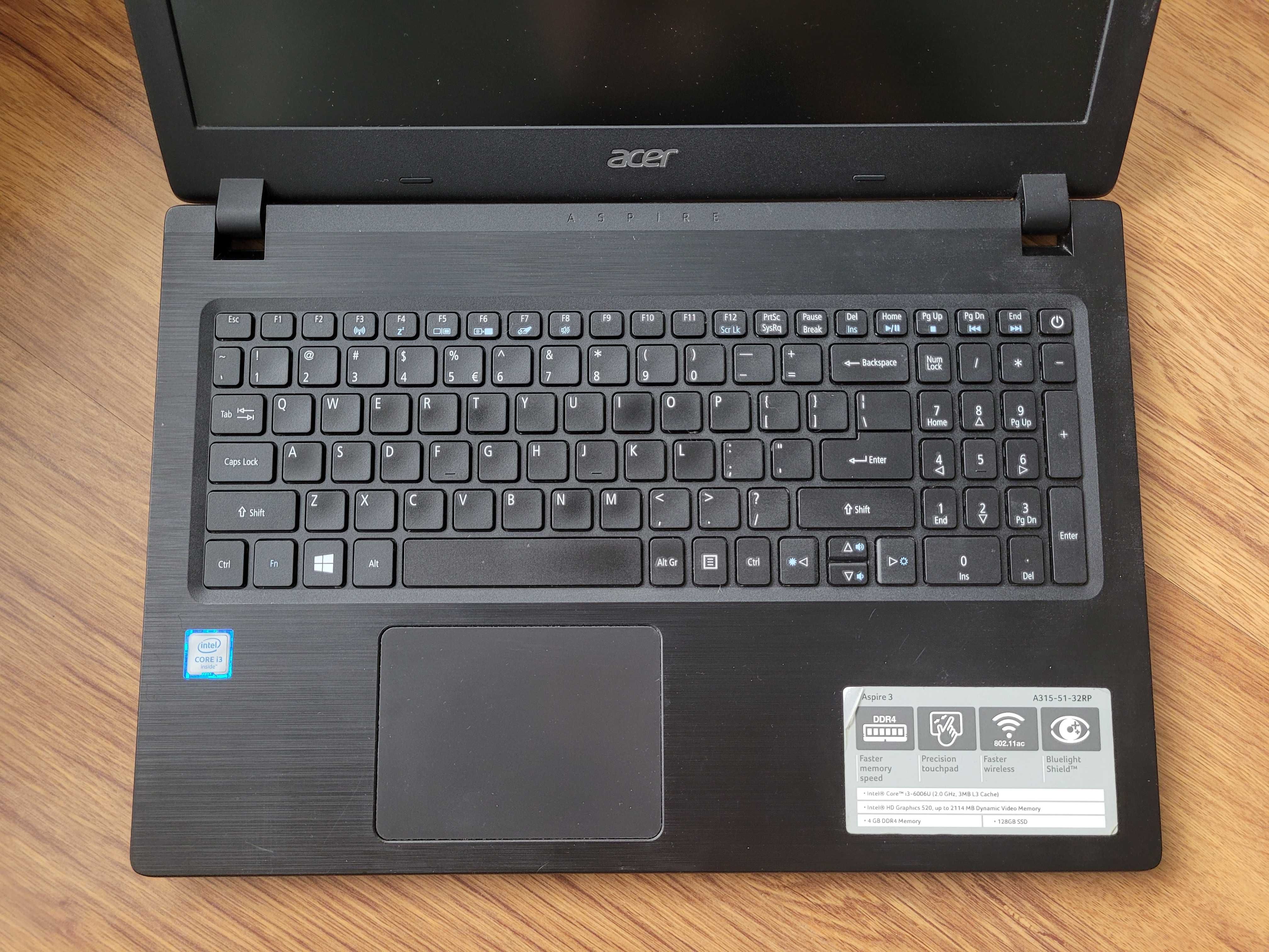 Laptop Acer Aspire 3 / Bateria 3h / Core i3 Dysk SSD