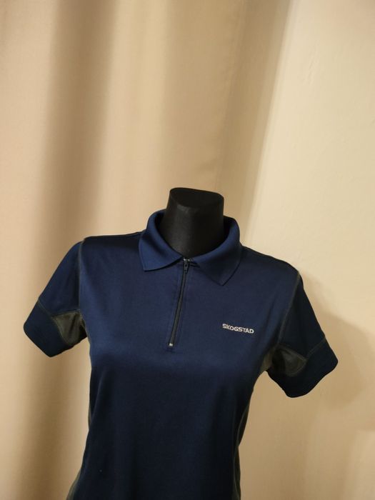 Ciemna granatowa koszulka t-shirt z kołnierzykiem Skogstad L