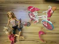 Lalka Barbie, bobasek i mała Laleczka, rower 2szt