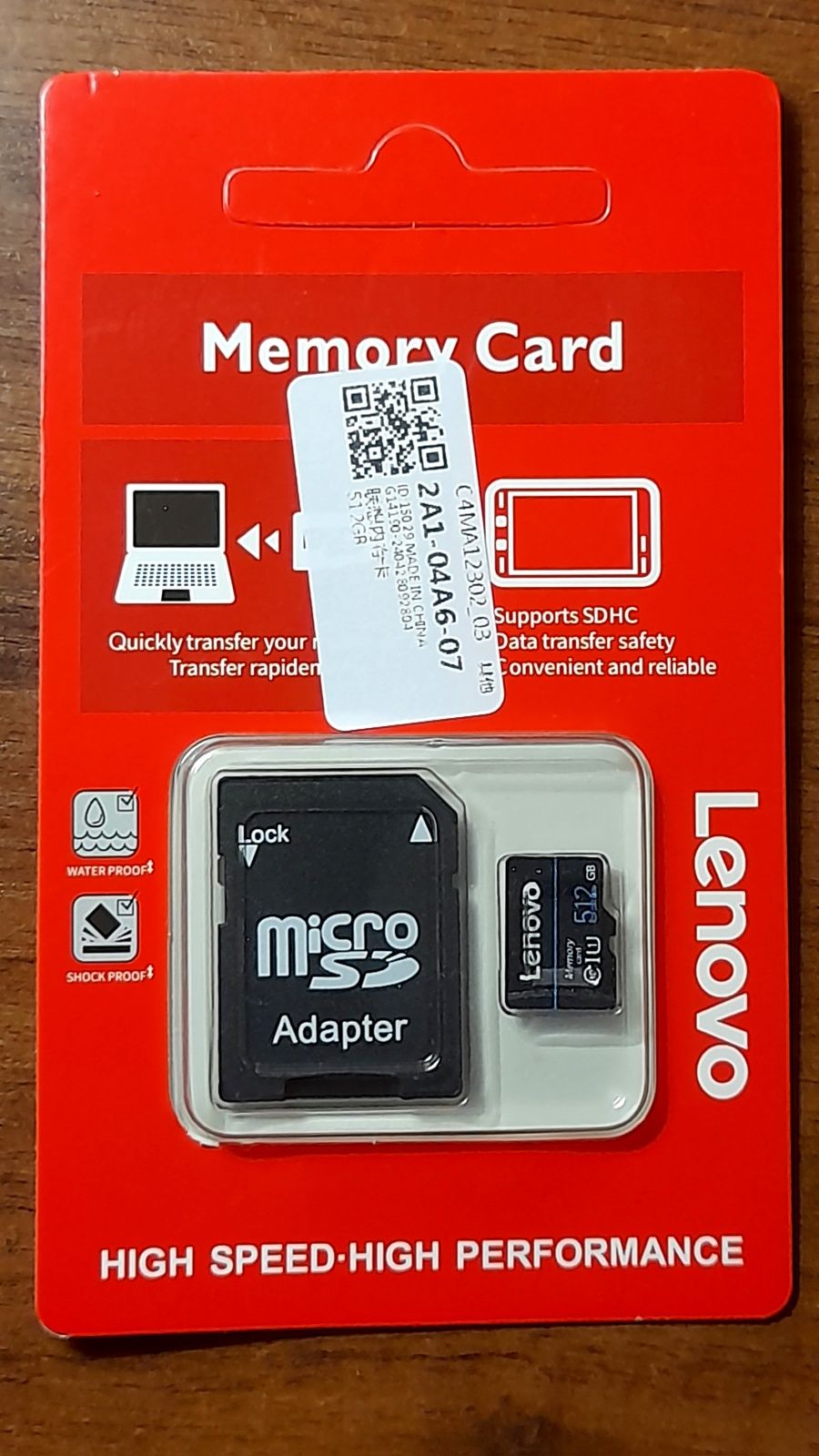 Карта пам'яті SD-Card 512 Gb Lenovo 10 class