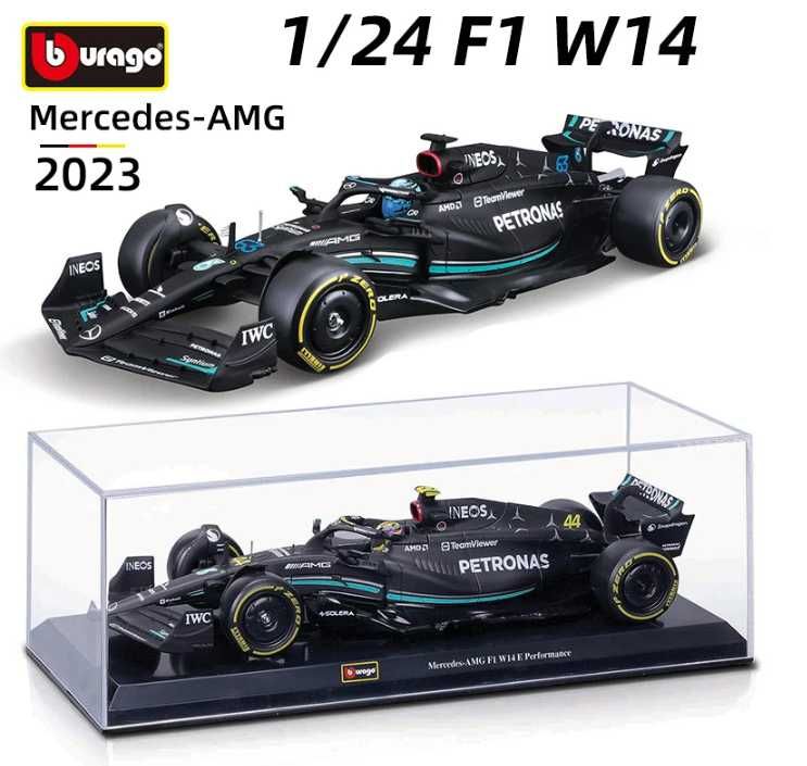 Модель автомобіля  Bburago 1:24 Mercedes-AMG F1  W14 2023#63 Russell