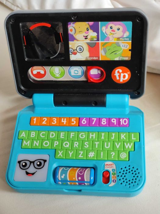 Zabawkowy laptop interaktywna zabawka Fisher Price w języku angielskim