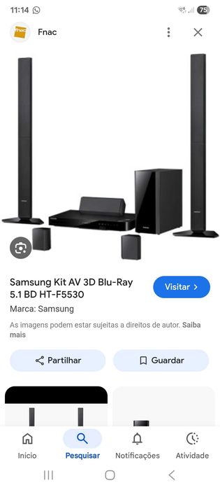 Conjunto 5.1 dvd da SanSung