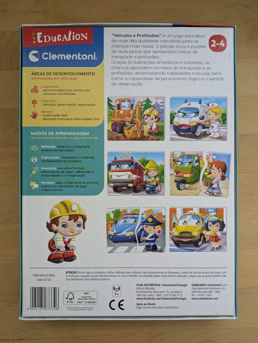 Clementoni puzzle veículos e profissões