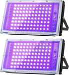2 szt 100W LED UV Czarne światło Mocny reflektor UV IP66, Lampa 395nm