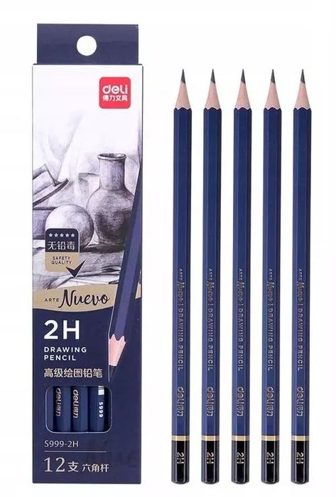 Ołówki do szkicowania 2H Nuevo 12szt DELI. DELI