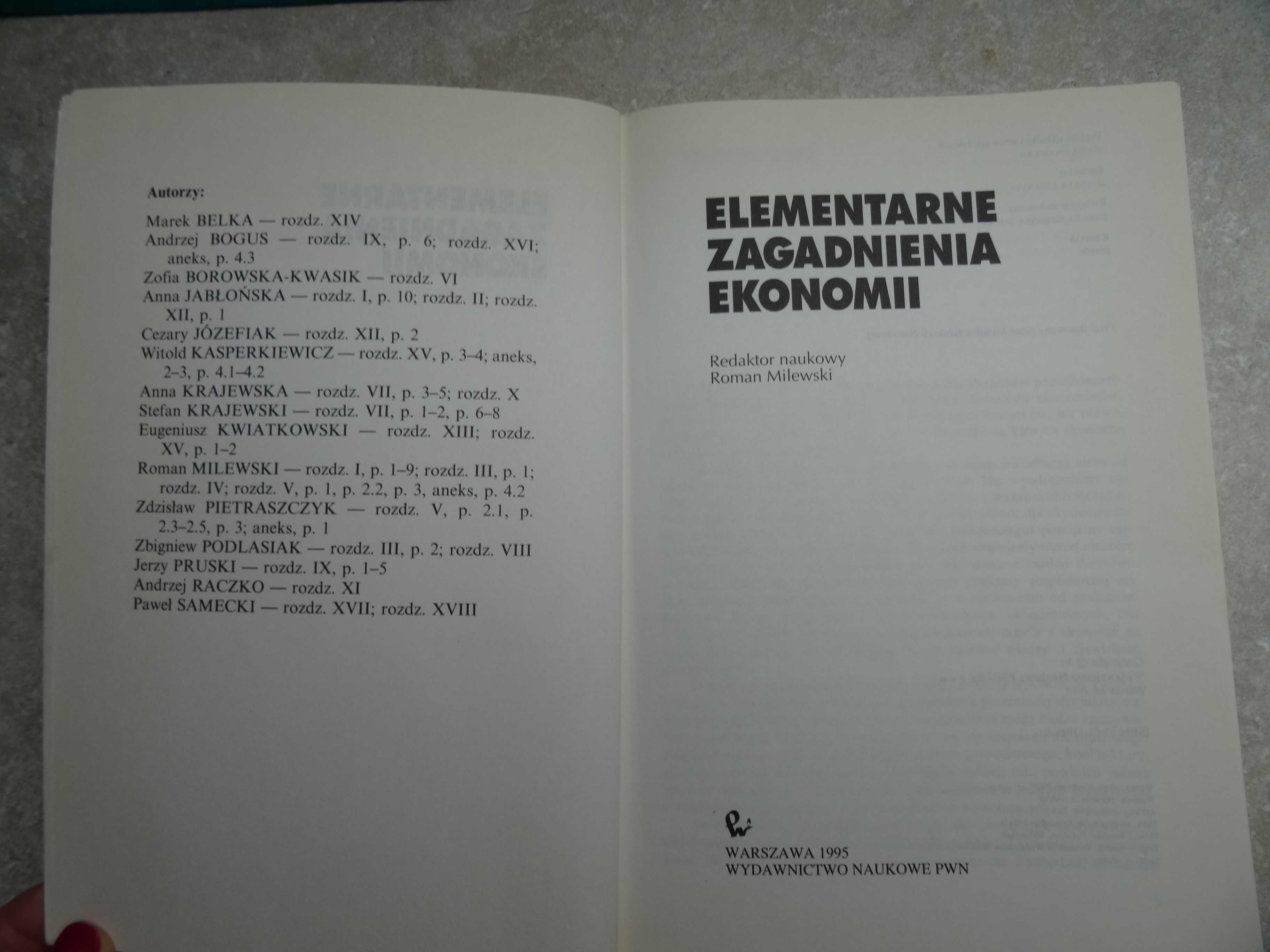 Elementarne zagadnienia ekonomii red. Roman Milewski