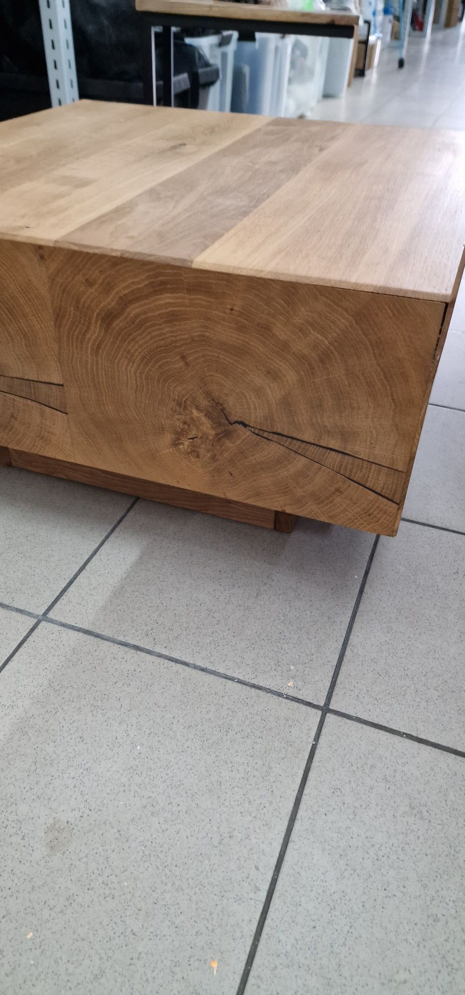 Stolik kawowy, 65x65x35 cm, lite drewno