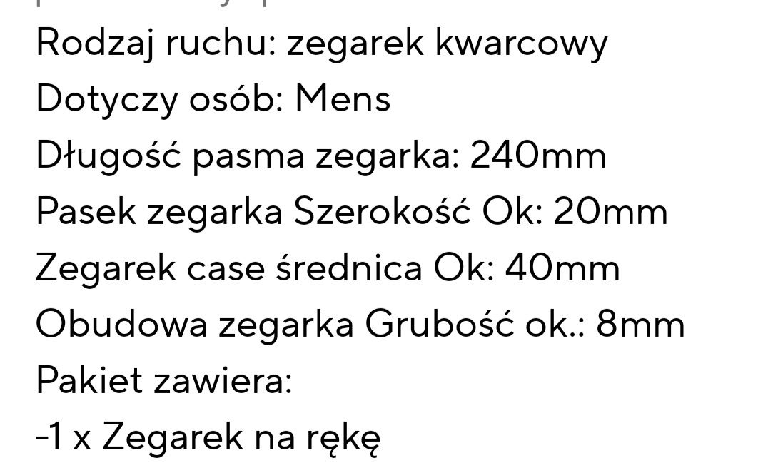 Zegarek męski kwarcowy Nowy
