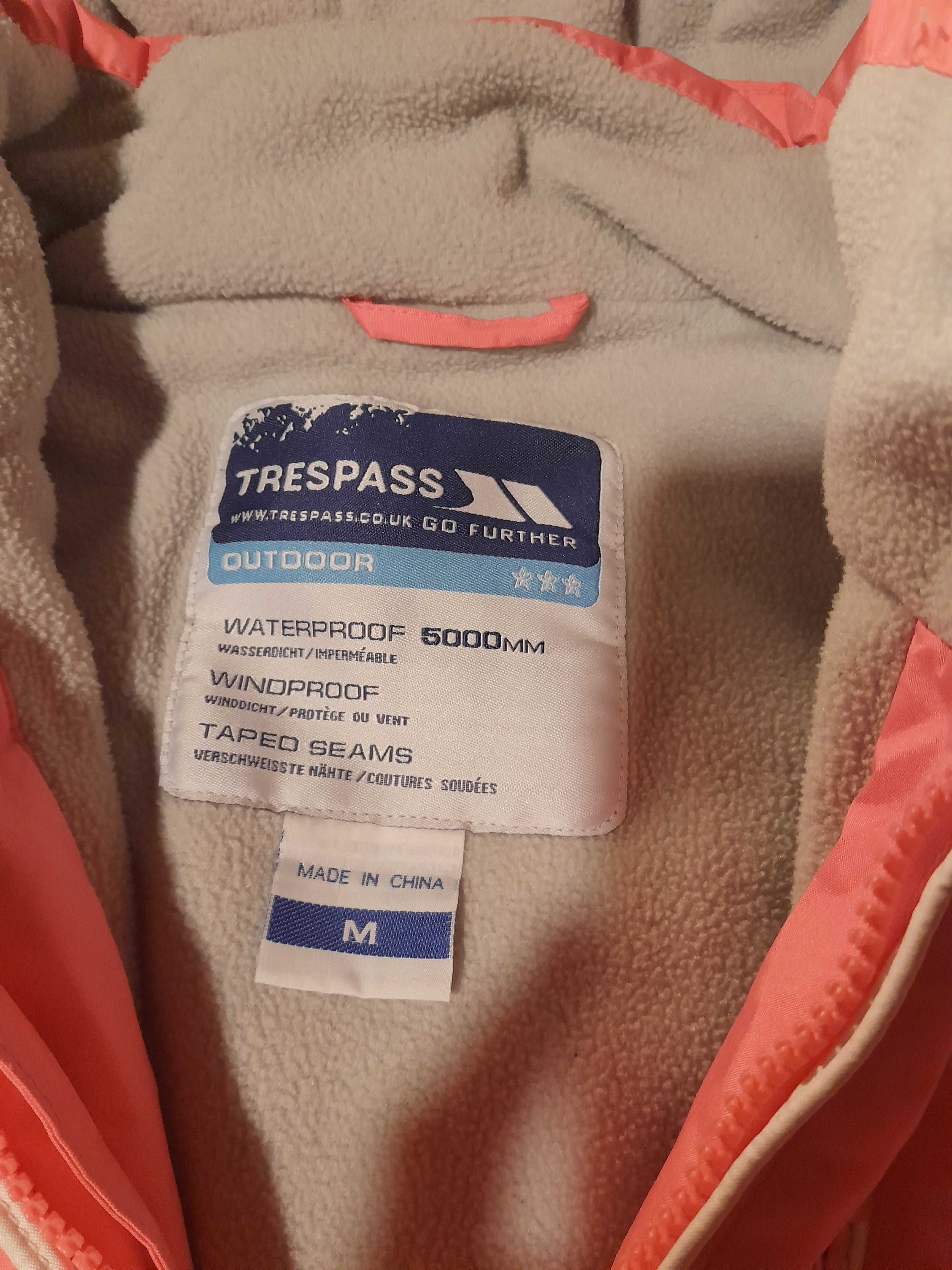 kurtka narciarska  termoaktywna Trespass S/M, spodnie białe M