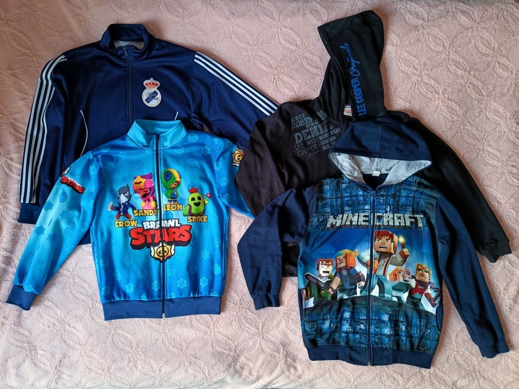Duży zestaw ubrań dla chłopca 146cm 4bluzy, 13par spodni.Minecraft,rea