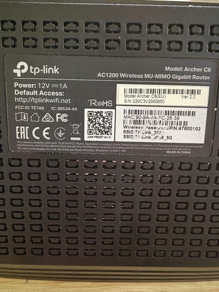Router TP-Link Archer C6 AC1200 MU-MIMO / stan jak nowy