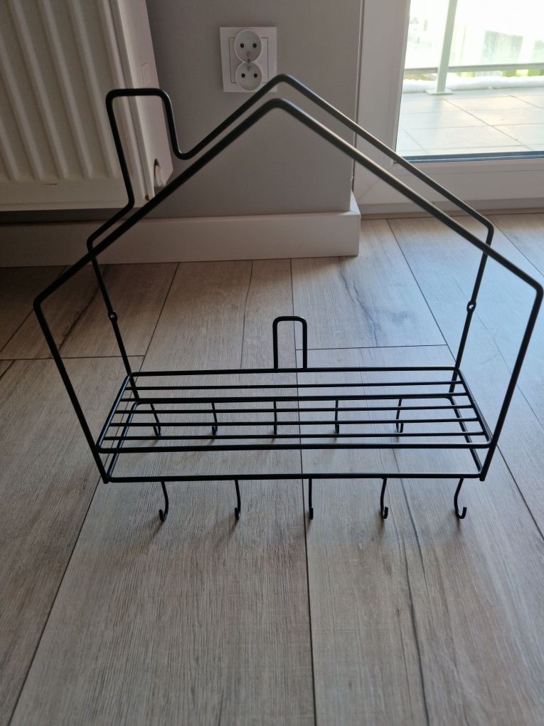 Półka wisząca czarna metalowa Loft