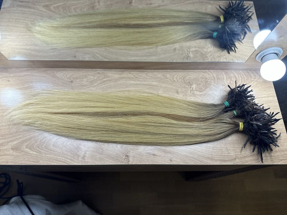 Натуральне словʼянське волосся для нарощування 62 см, 147 грам