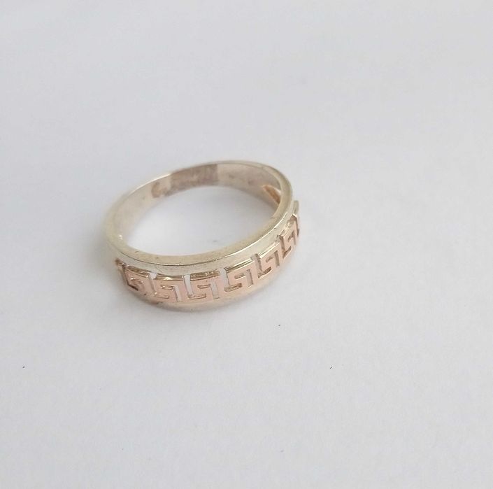 Кольцо колечко срібло 925 проба + золоті накладки 375 проба