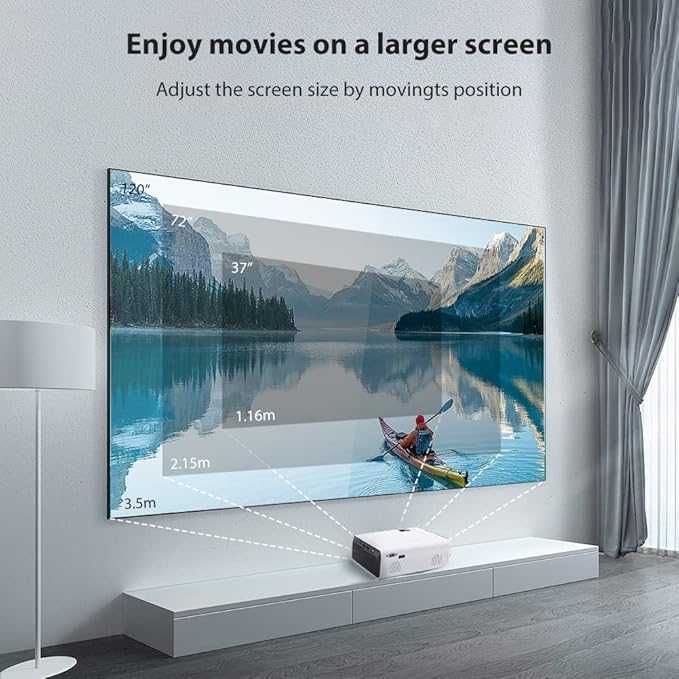 Projektor Crosstour P600 Biały Lampa LED HDMI VGA AV USB 810