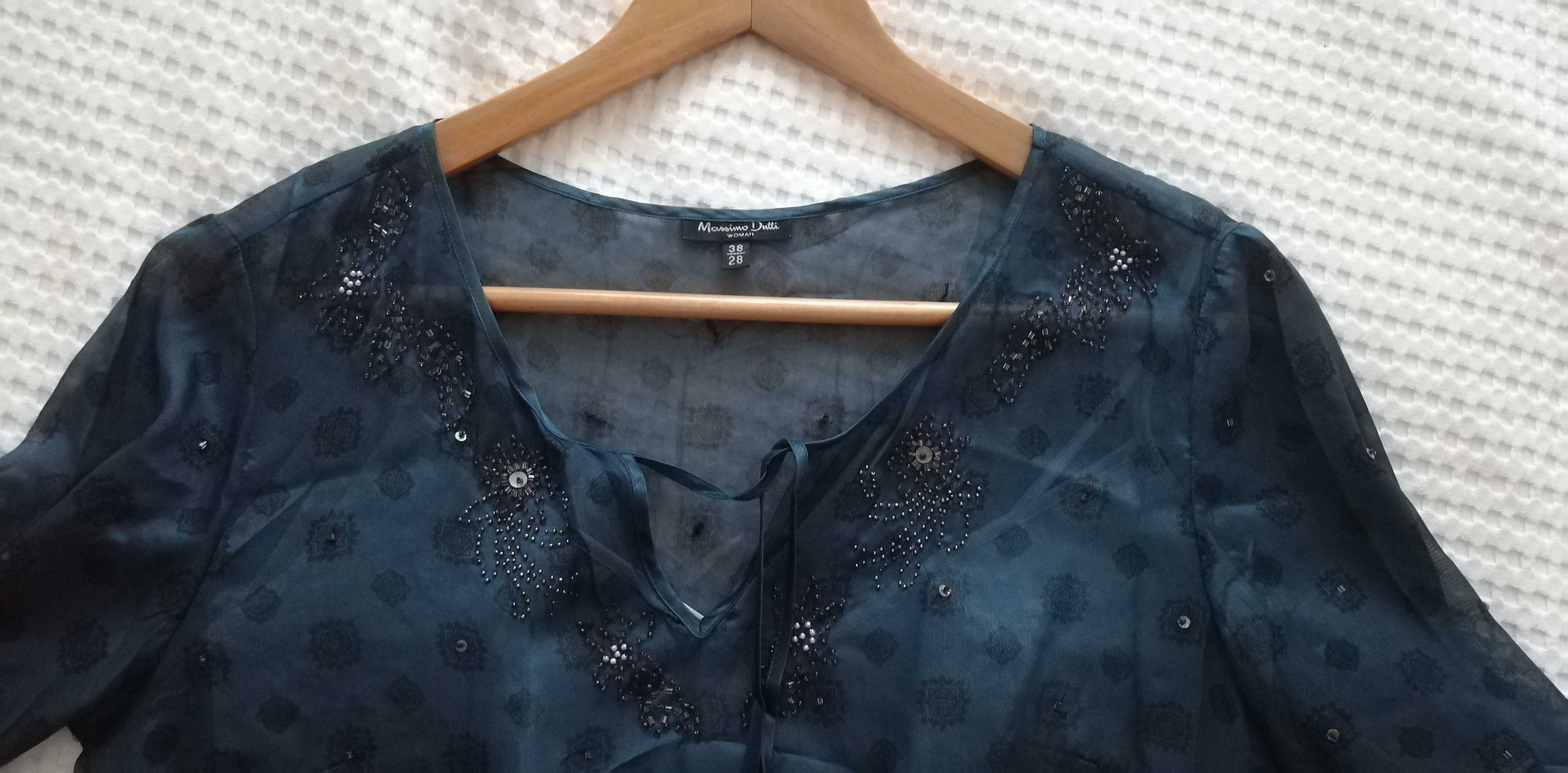 Blusa com top em Seda Massimo Dutti - M