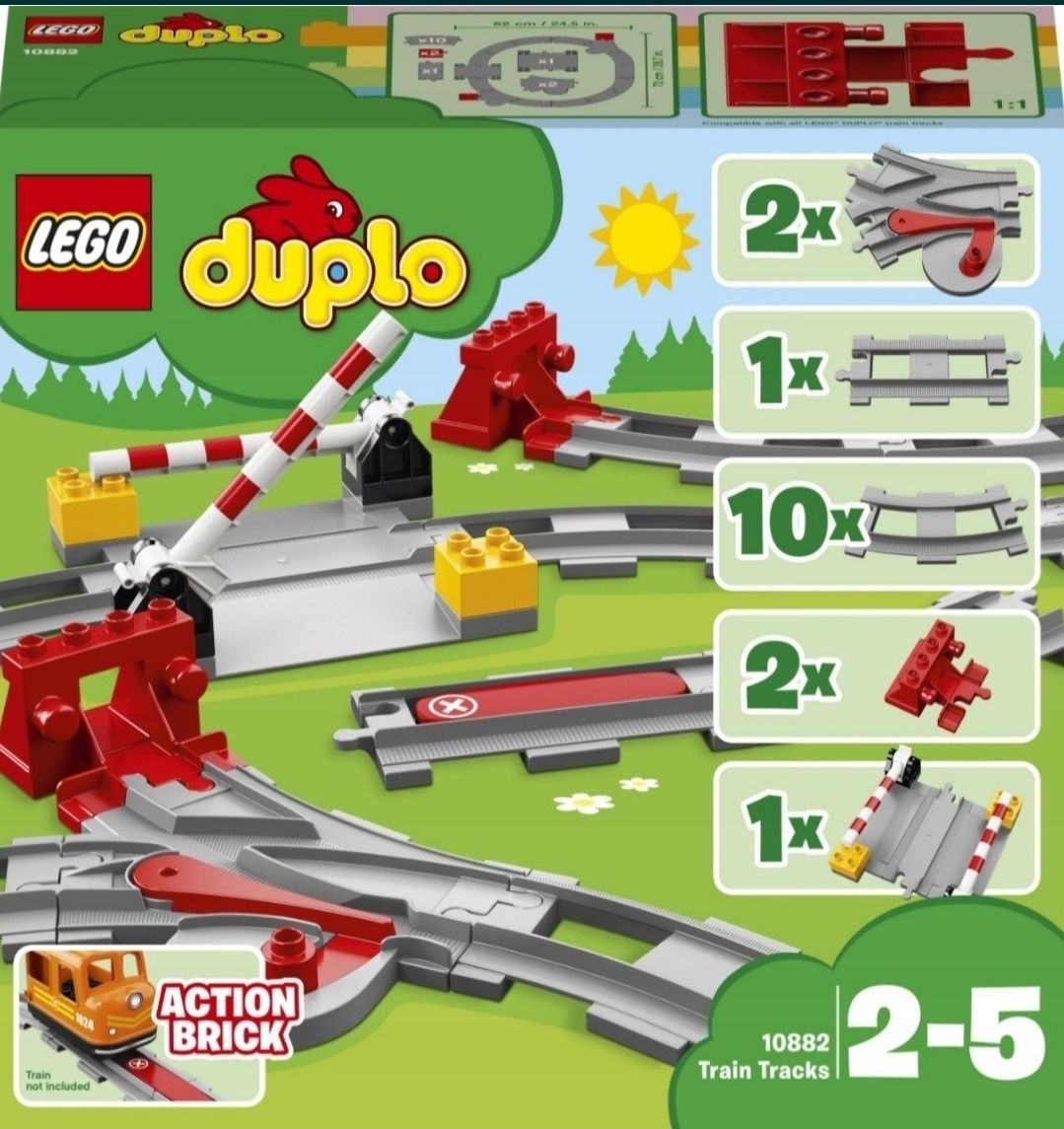 LEGO Duplo 10874 Pociąg parowy plus 10882 tory kolejowe  nowe