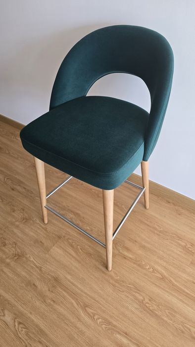 2 bancos altos para ilha/bar verde veludo