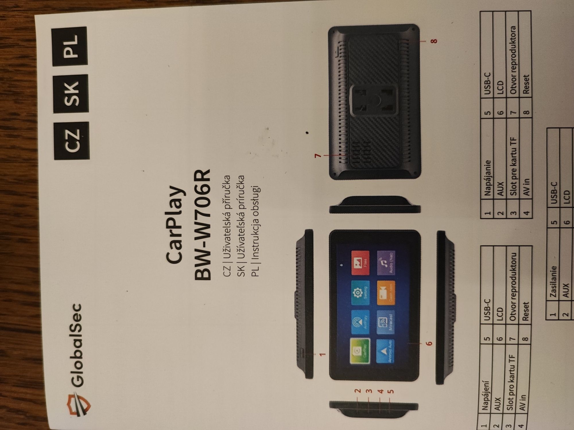 Car play BW-W706R odtwarzacz do auta nowy