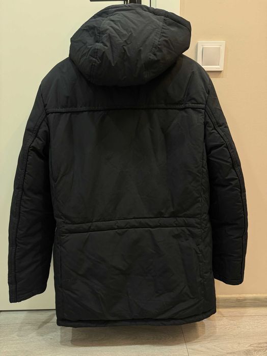 Пуховик теплый мужской. Зимове пальто куртка чоловіча тепла чорна