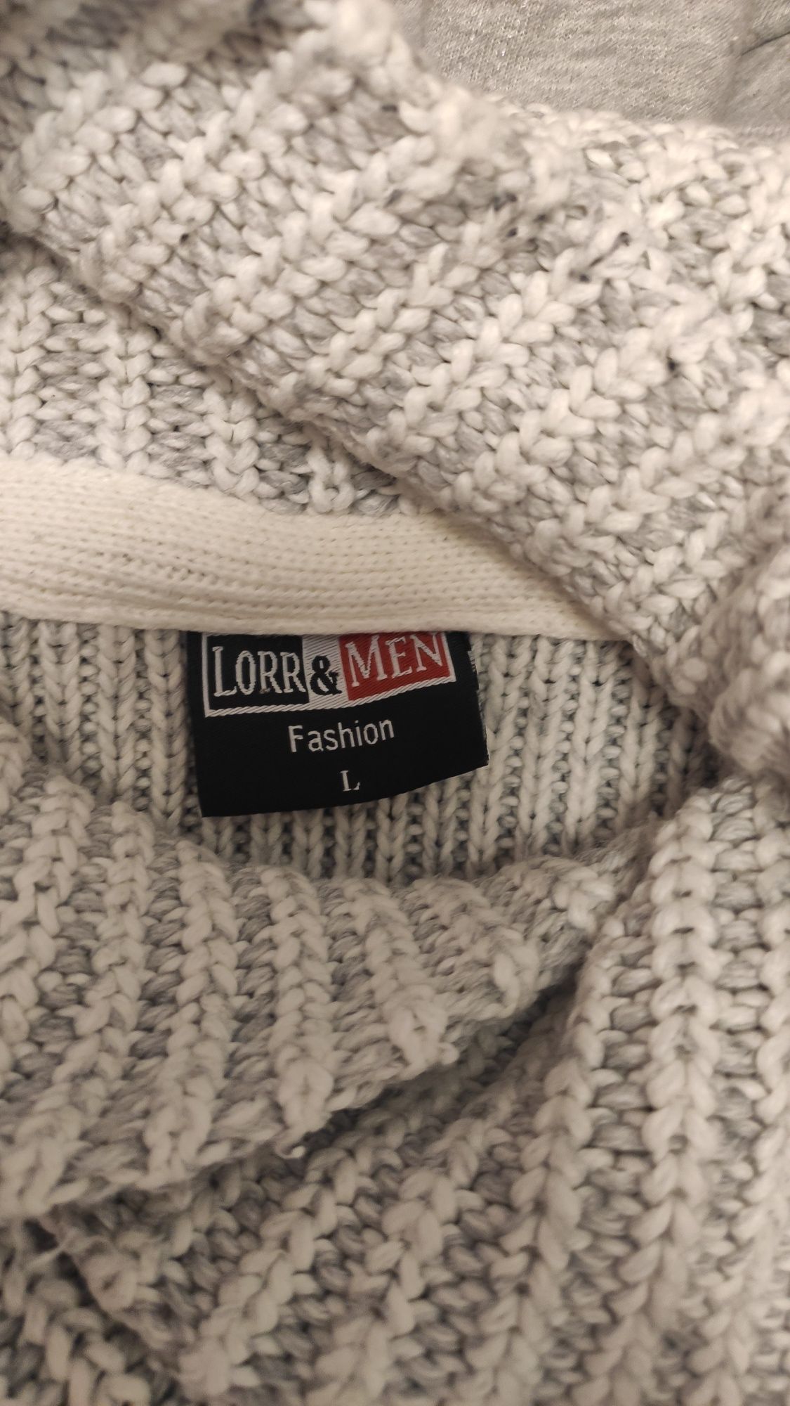 Szary, męski sweter Lorr & Man