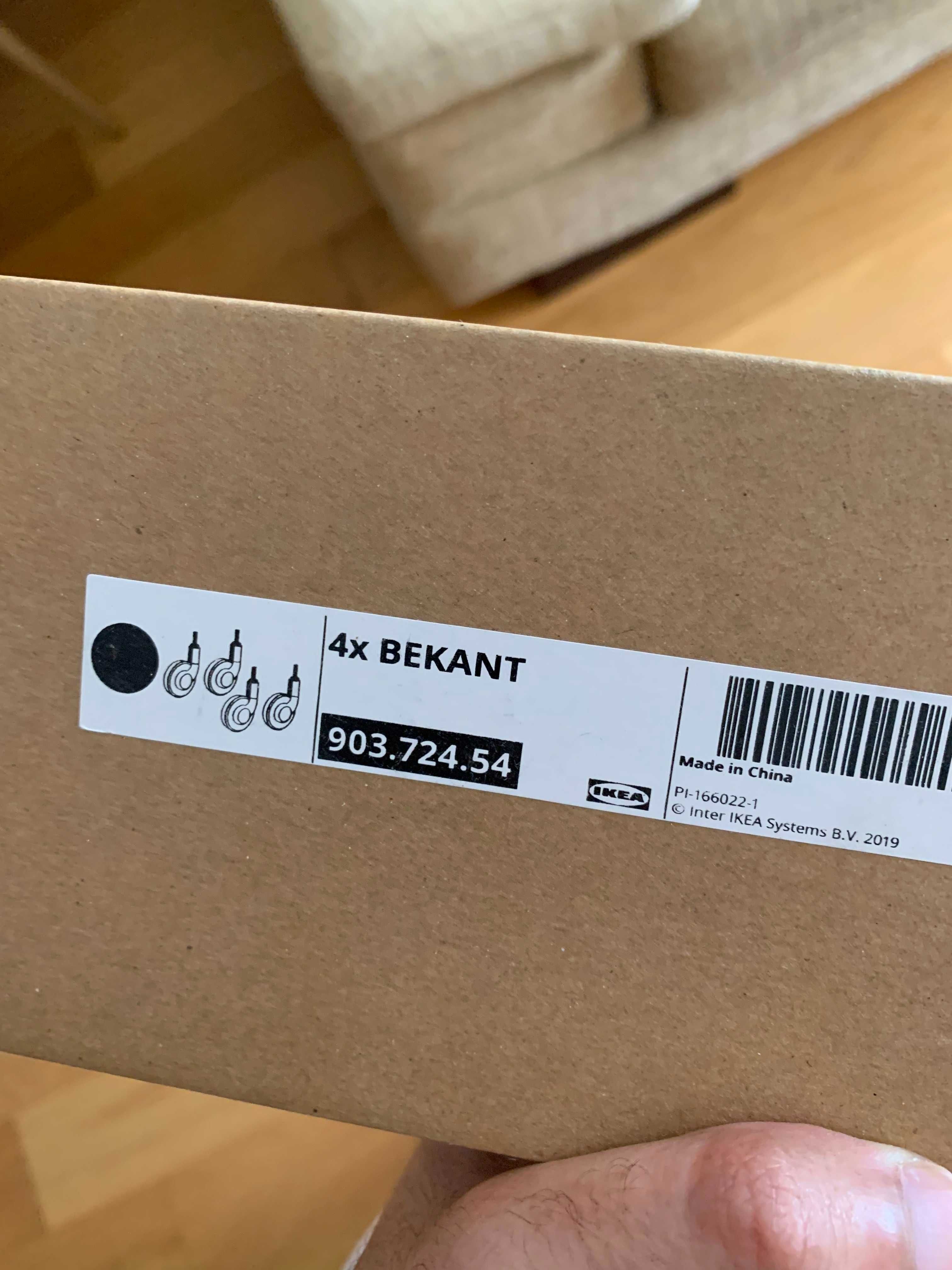 Armário Auxiliar IKEA p/ Secretária — com rodas, preto/madeira