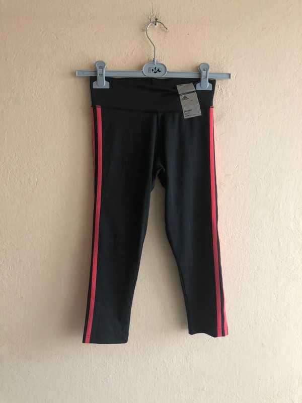 Adidas - nowe, sportowe leginsy 3/4 ( XS/S)