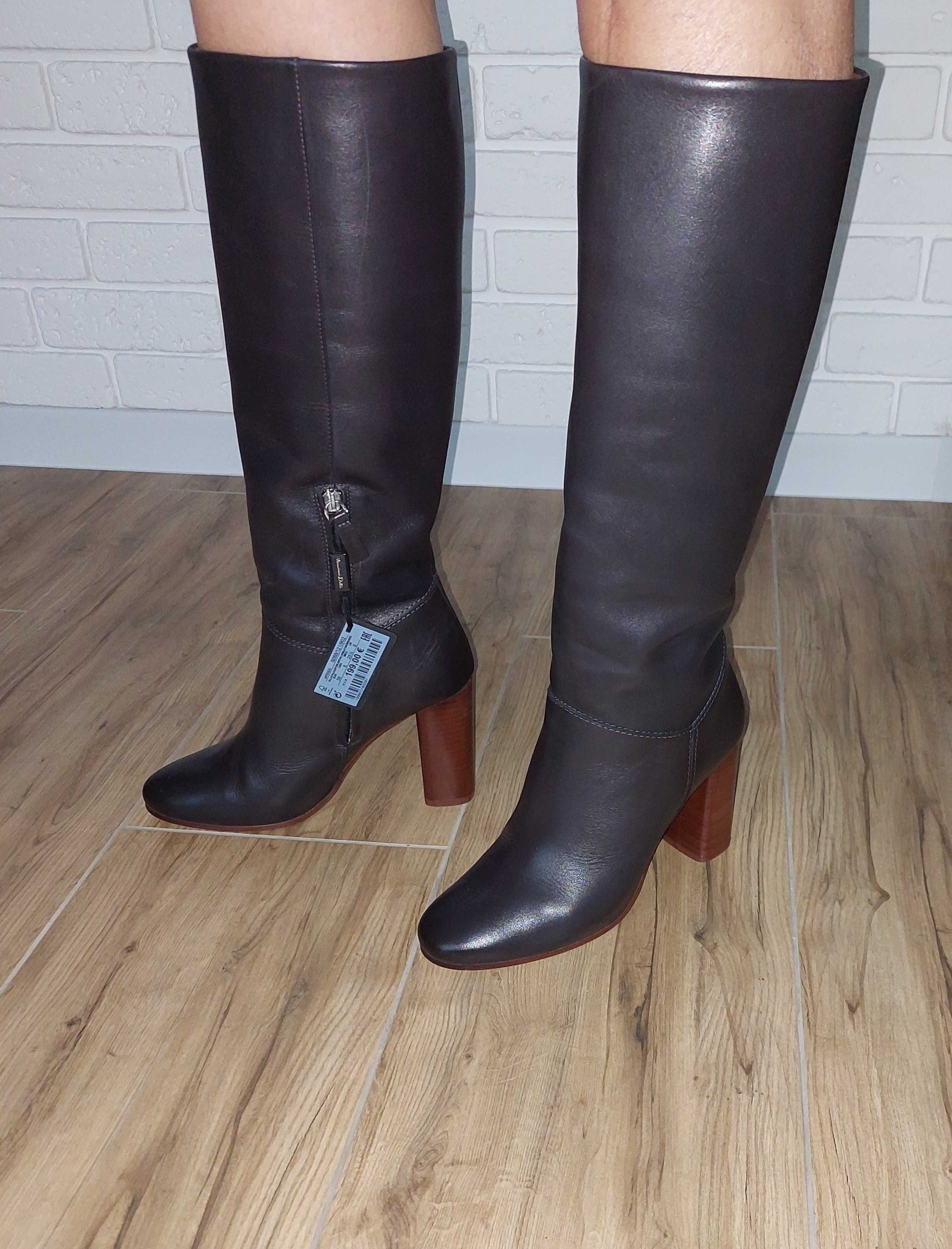 Сапоги женские/чоботи жіночі. MASSIMO DUTTI . Кожаные. Made in Italy.