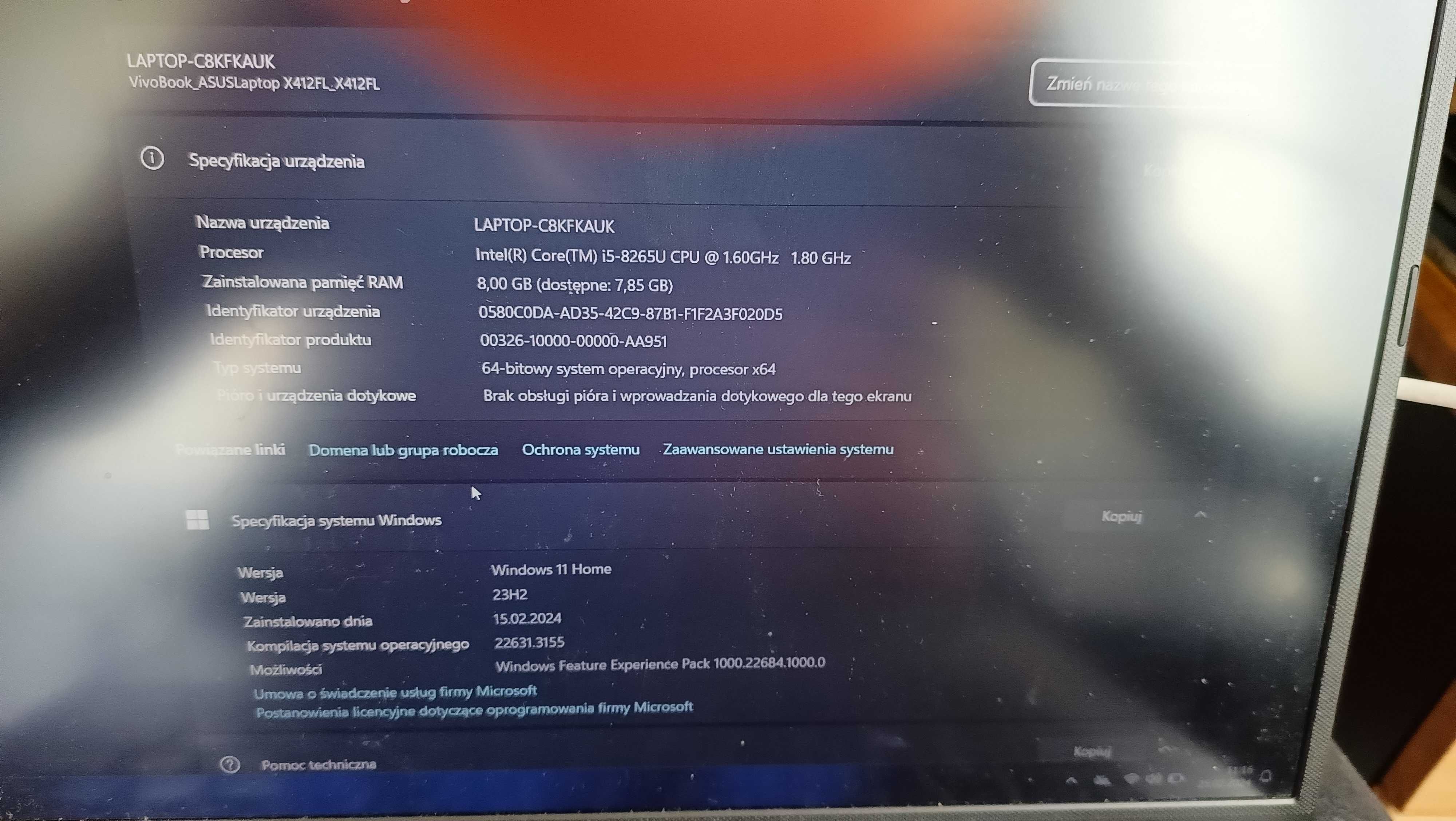 Asus Vivobook X412FL 14"/i5/8GB RAM/512GB+1TB SSD/GeForce MX250/Win11