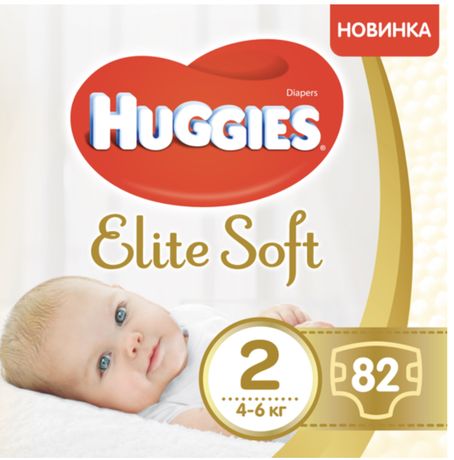 Підгузки Huggies Elite Soft Newborn 2 (4-6 кг) 82шт