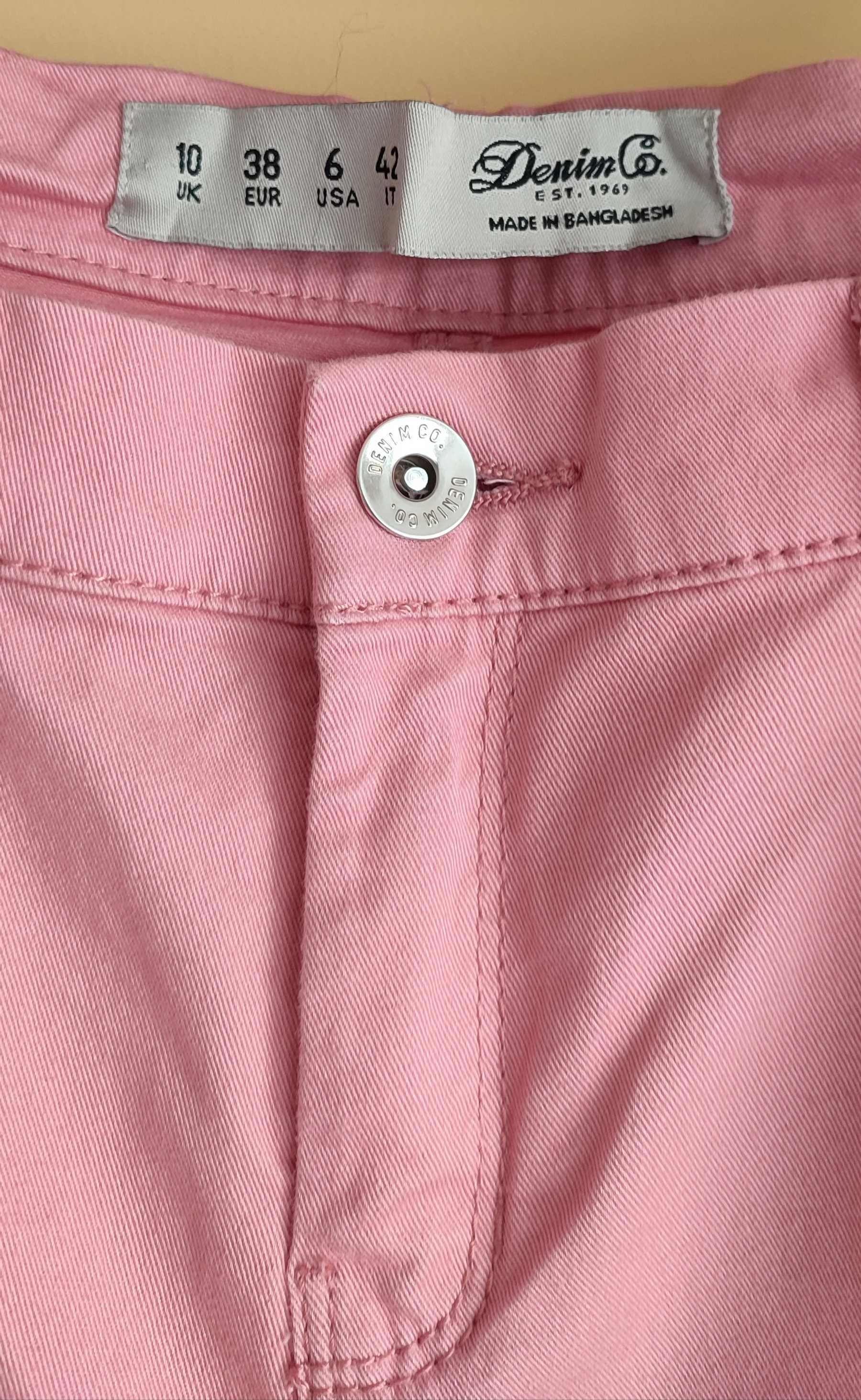 Spodnie damskie skinny rurki pudrowy róż Primark Denim Co 38 M