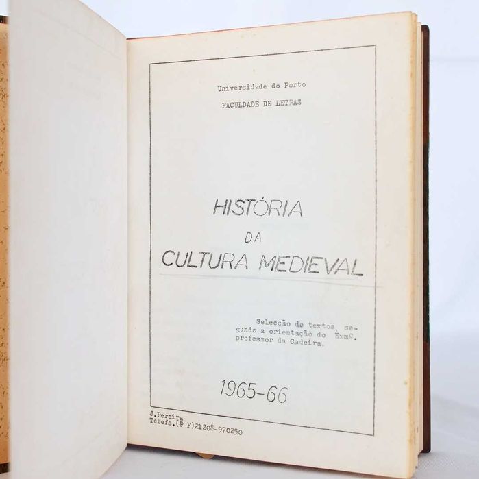 Livro "História da Cultura Medieval" FLUP 1965-66