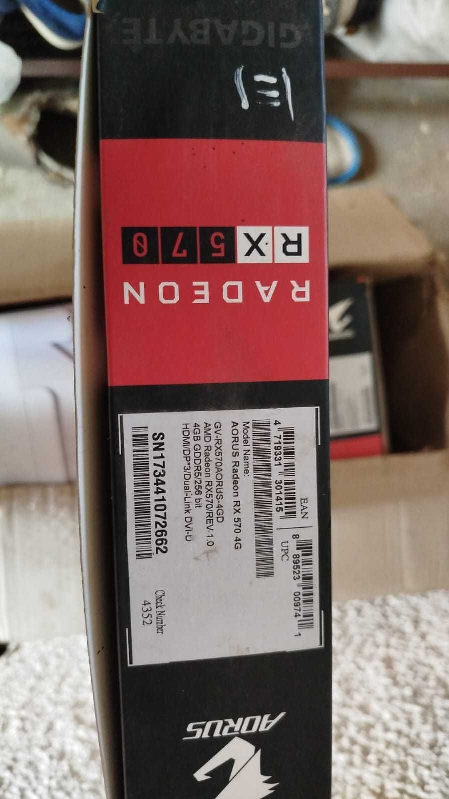 Відеокарта Radeon Aorus RX570 4gb як нова! В коробці з документами