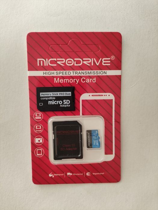 Micro SD 64gb + adaptador Memory stick pro duo