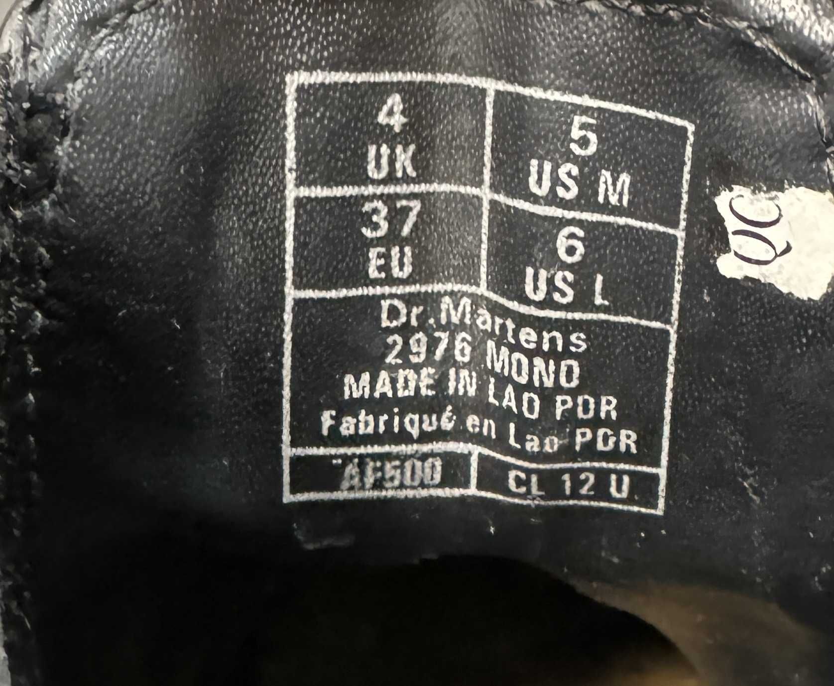 Buty Damskie Botki Sztyblety Dr. Martens 2976 Mono Black Rozmiar 37