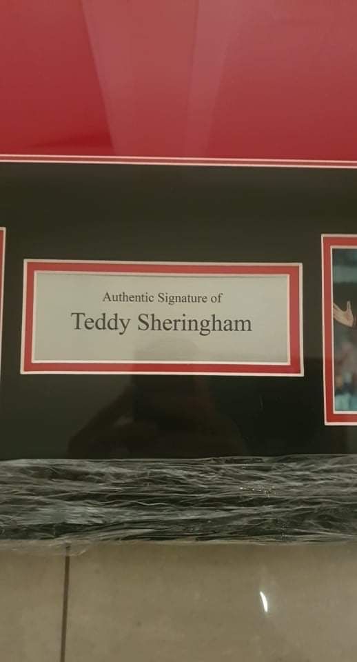 Teddy Sheringham antyrama autograf + certyfikat Manchester United