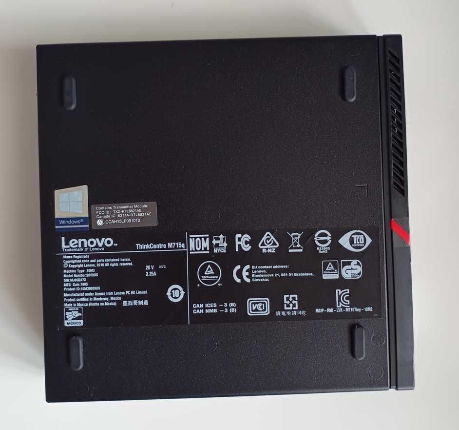Мини ПК Lenovo M715q AMD A12-9800E/DDR4 8g/128gb nvme/WiFi/Bt/Win лиц.