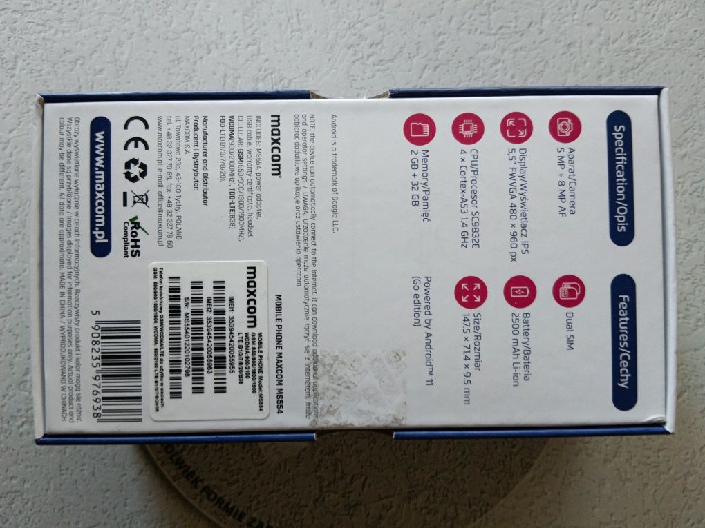 Maxcom ms554 telefon dla seniora