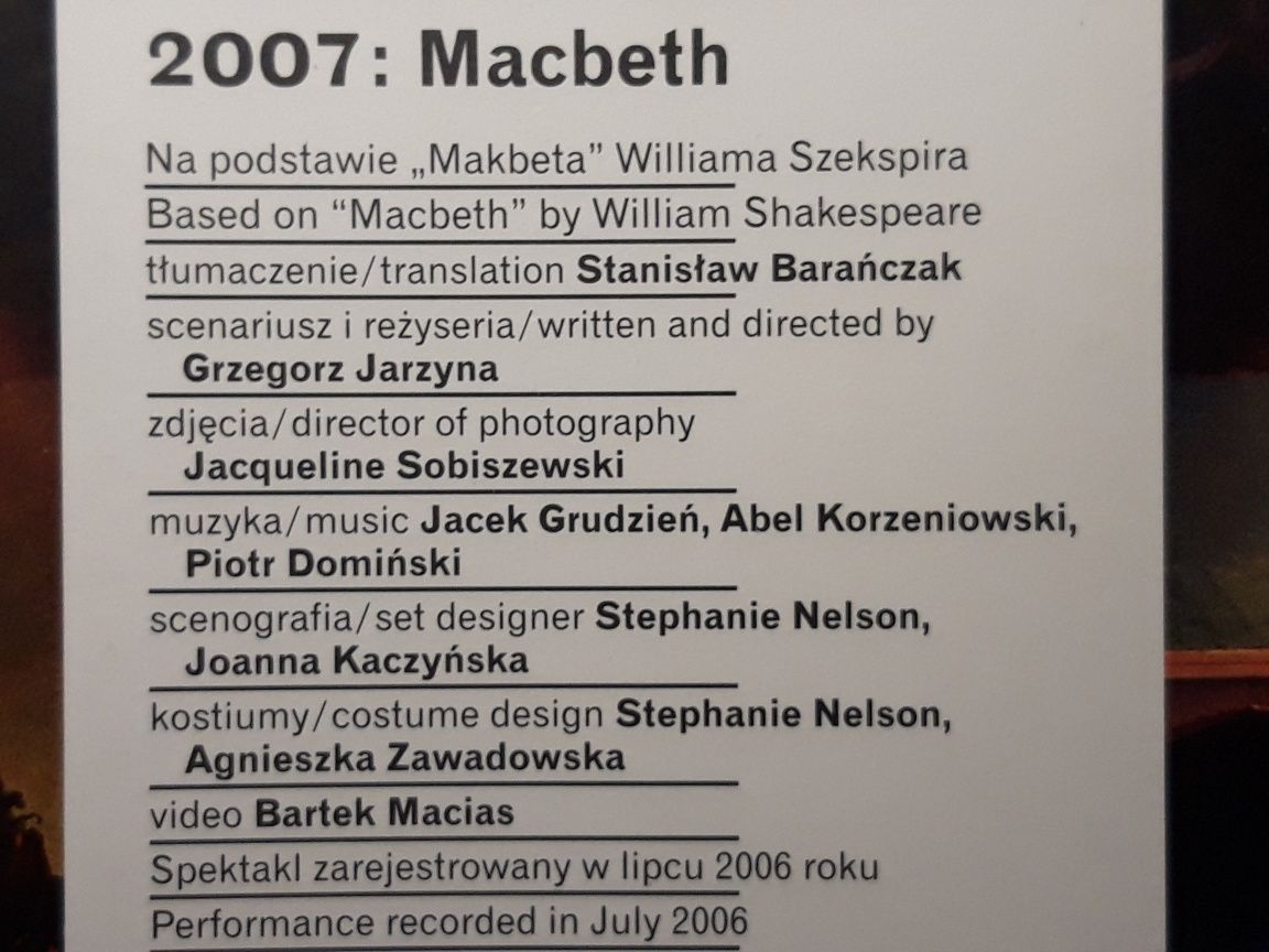2007: Macbeth (DVD, 2012, FOLIA)