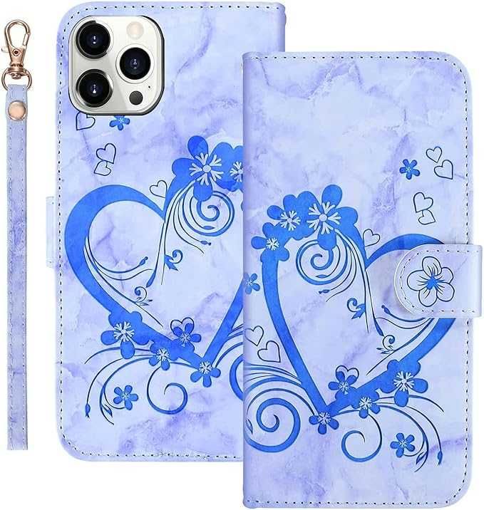 Etui z klapką Jeffene do Apple iPhone 13 Pro niebieski
