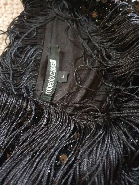 Sukienka Robero Cavalli z cekinami ,frędzlami, piórami