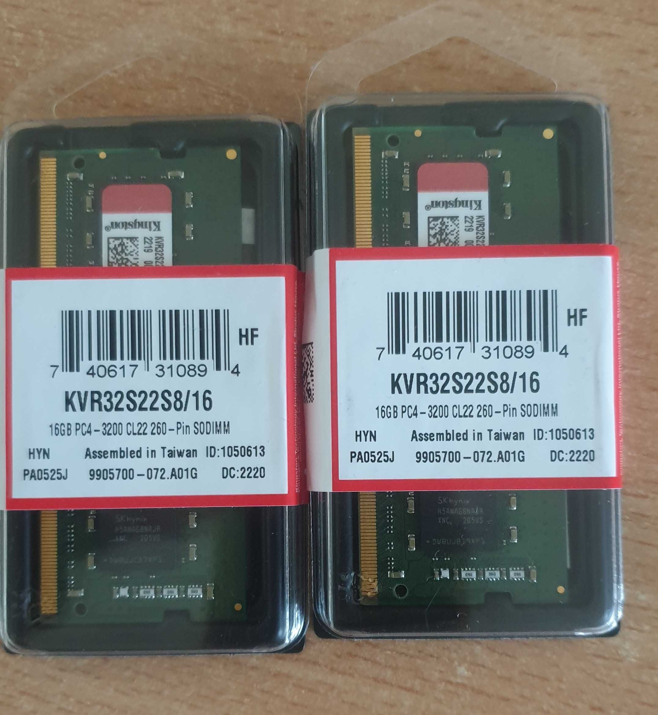 KVR32S22S8/16
16GB PC4-3200 CL22 260-Pin SODIMM