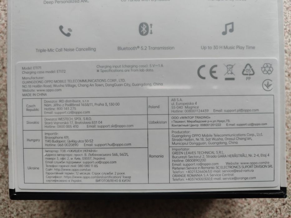 OPPO Enco Free 2 White ANC EU. Гарантія