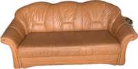 Sofa skórzana rudy brąz