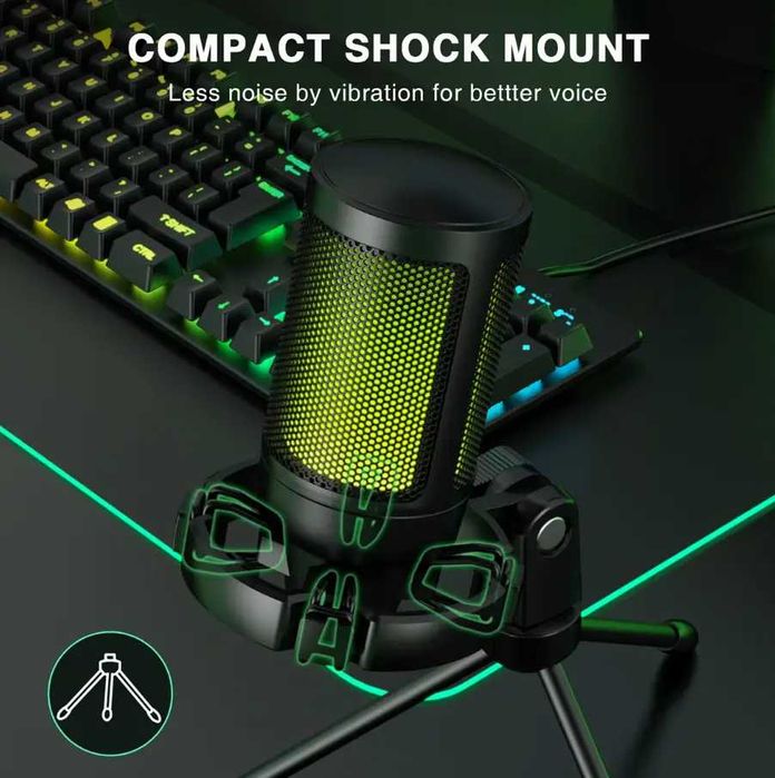 FIFINE AmpliGame A2 RGB – Ігровий мікрофон (Чорний та Білий)